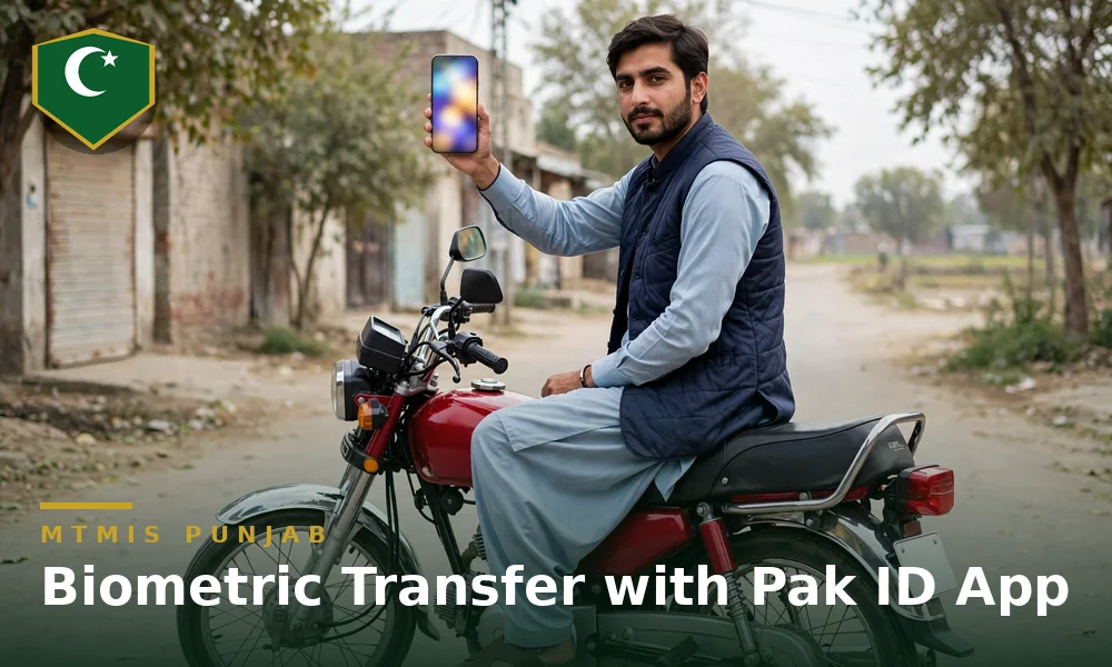 Biometric vehicle transfer with the NADRA Pak ID app, step by step