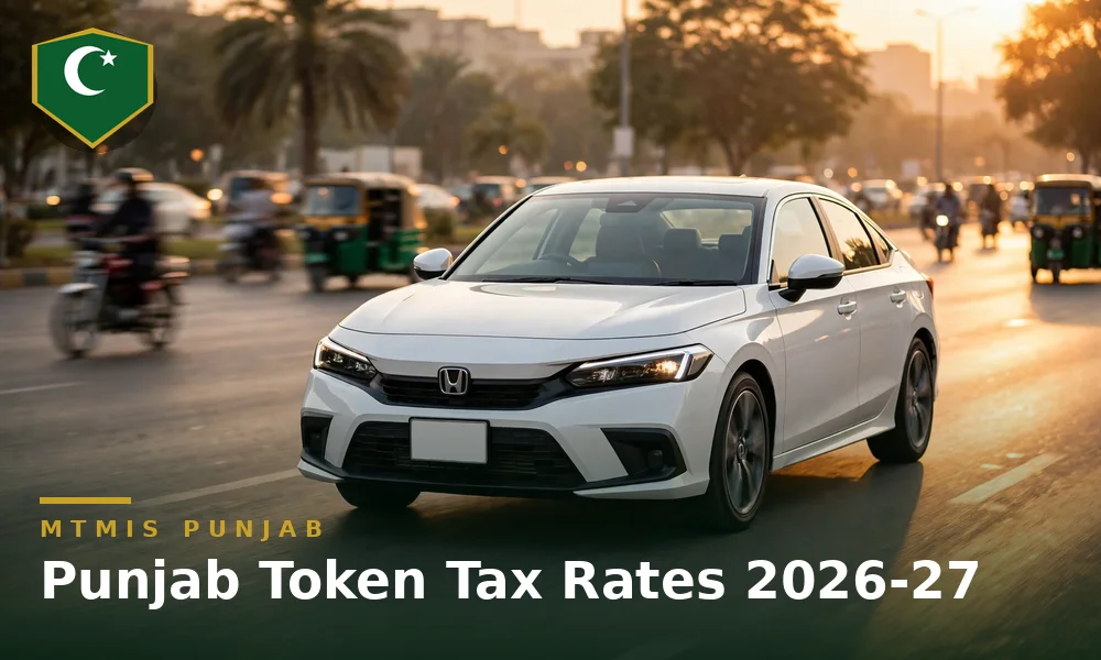 Punjab token tax rates 2026-27: cars, motorcycles and commercial vehicles